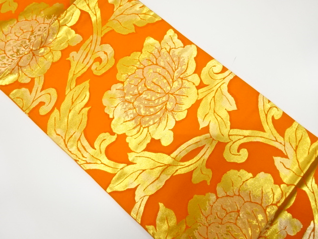 JAPANESE FUKURO OBI / WOVEN PEONY